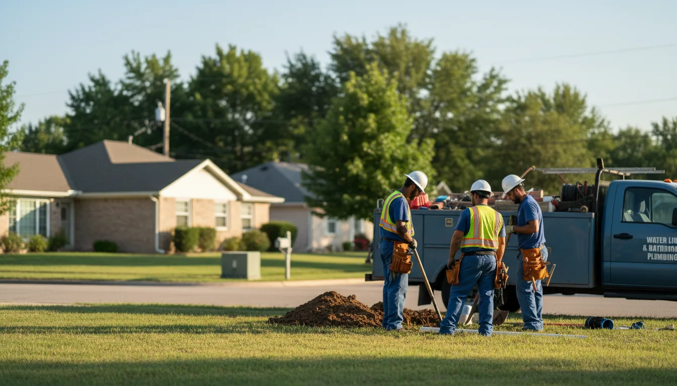 Residential water line and bathroom plumbing service in Okolona, MS